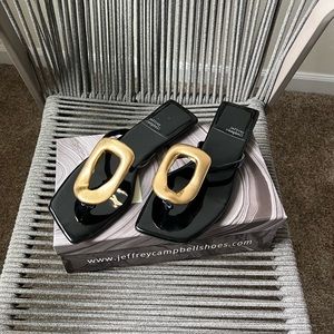 Black with gold jewelry Linques-2 from Jeffrey Campbell